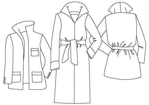 Sewing Patterns - Roll Collar Coat PDF Sewing Pattern by Angela Kane