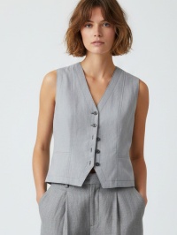 801 Sleeveless Button Through Waistcoat Style Top