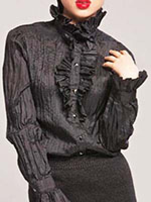 545 Fitted Shirt with Jabot Fril