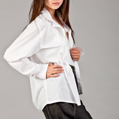 Photo of Angela Kane's Classic Shirt Pattern in Crisp White Cotton, Sewing Pattern 540