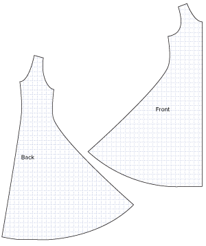 Diagram of Sewing Pattern Pieces for the Jersey Flare Dress. Download online PDF Sewing Pattern 781