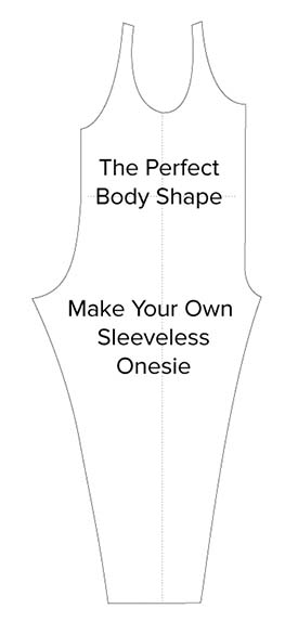 A technical drawing of the Jersey Body Sewing Pattern