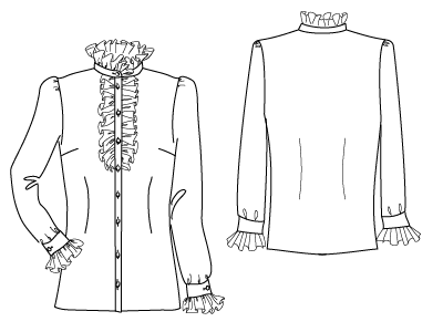 PDF Sewing Patterns Fitted Shirt with Jabot by Angela Kane