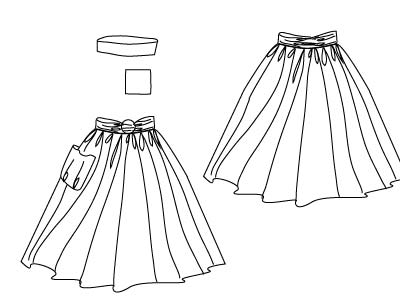 PDF Sewing Patterns Skirt and Collar Combo by Angela Kane