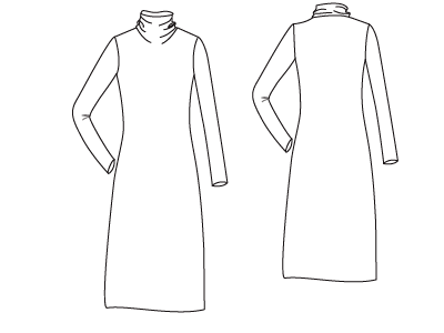 PDF Sewing Patterns Jersey Polo Neck Dress by Angela Kane