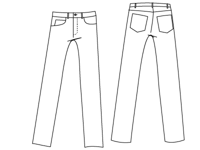 PDF Sewing Patterns Mens Jeans by Angela Kane