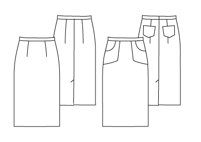 a line skirt technical drawing Cinosural International School