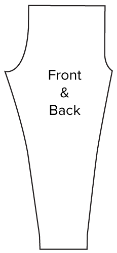 Diagram of Sewing Pattern Pieces for Leggings, Download On Line Sewing Patterns 936