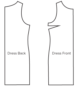 Diagram of the Sewing Pattern Pieces for the Classic Shift for Make Your Own Clothes, Download PDF Sewing Pattern 763