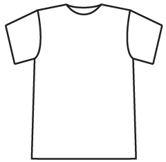 Technical drawing of Classic T-Shirt Sewing Pattern. PDF Sewing Pattern 1501