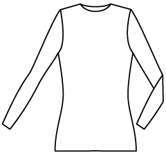 Technical drawing of Fitted T-Shirt Sewing Pattern. PDF Sewing Pattern 500