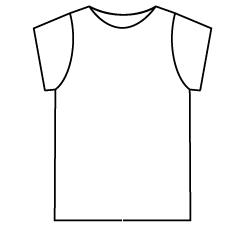 Technical drawing of Slim T-Shirt Sewing Pattern. PDF Sewing Pattern 1502